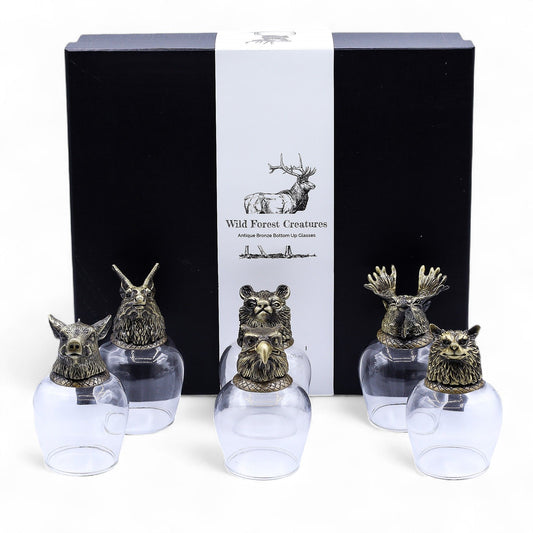 Gift Set of 6 Glasses (100ml) - Mystical Creatures - Antique Bronze