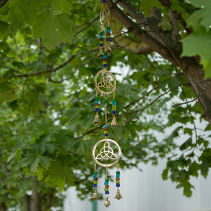 Indian Chimes - Brass Celtic Drop - 7 Bells - 6x64cm
