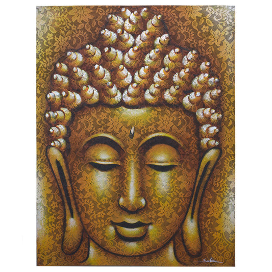 Buddah Painting - Gold Brocade Detail 60x80cm