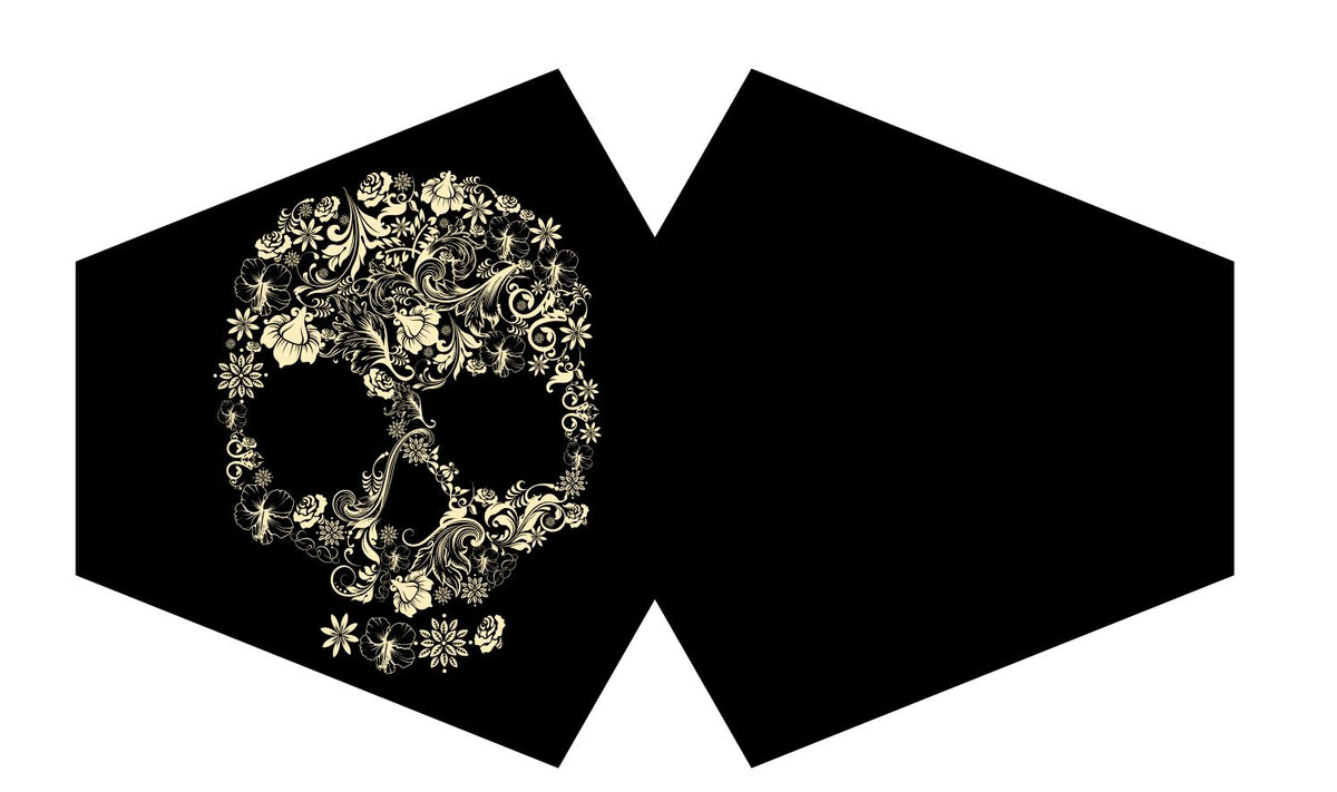 Reusable Fashion Face Covering - Flower Skull (Adult)