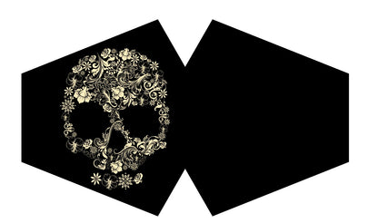 Reusable Fashion Face Covering - Flower Skull (Adult)