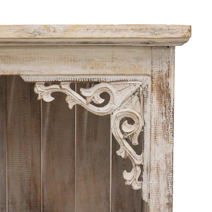Albasia Bathroom Cabinet - Whitewash H 120cm; W 66.7cm; D 40cm.