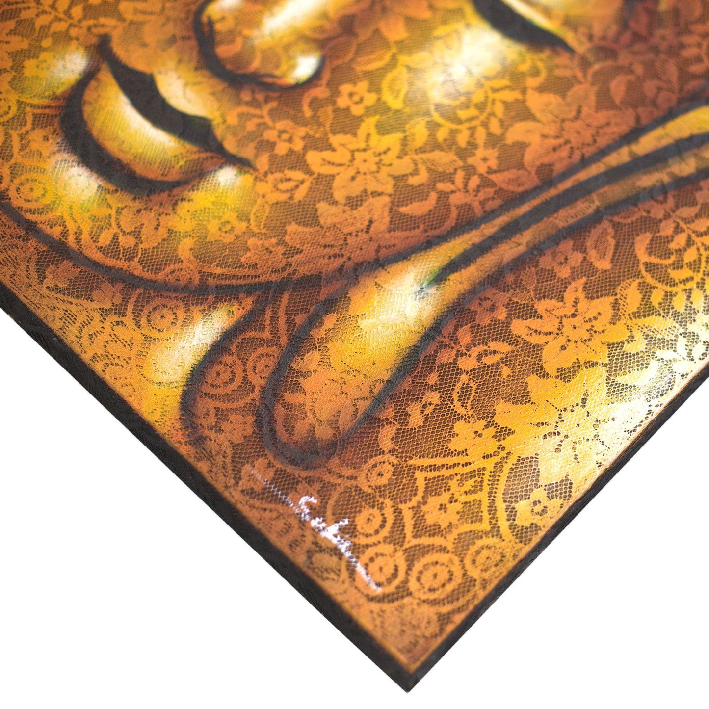 Buddah Painting - Gold Brocade Detail 60x80cm