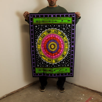 Cotton Wall Art (70x110cm) - Zodiac Colourful
