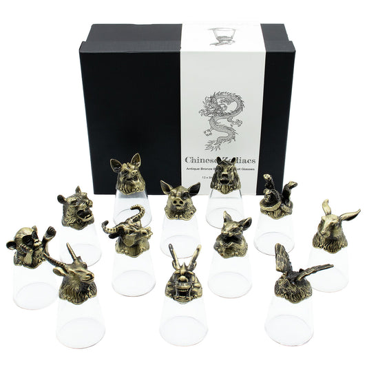 Bottom Up Shot Glasses (25ml) - Forest & Mystical Creatures - Antique Bronze