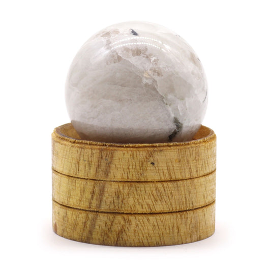 Gemstone Sphere 40mm - Indian Moonstone  with Stand