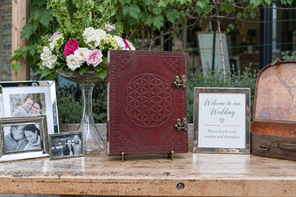 Huge Flower of Life Leather Book 10x13 (200 pages)