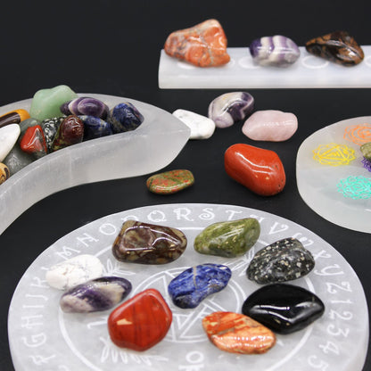 Bag of 12 Medium African Tumble Stones - Grey Agate - Botswana