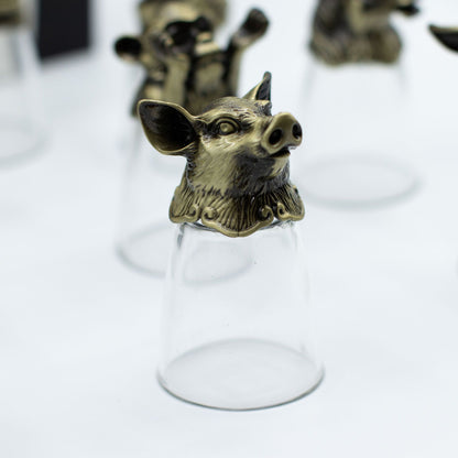 Bottom Up Shot Glasses (25ml) - Forest & Mystical Creatures - Antique Bronze