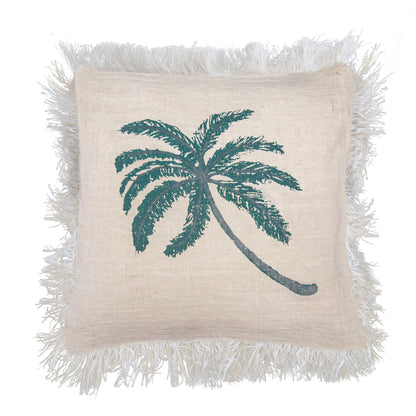 1x Linen Cushion 60 x 60  Palm Tree