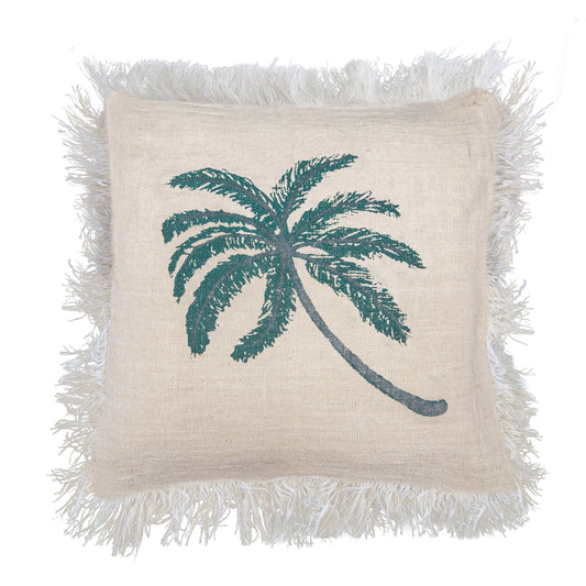 1x Linen Cushion 60 x 60  Palm Tree