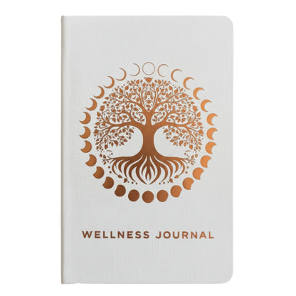 White Wellness Journal - 120 pages - Rose Gold Tree of Life
