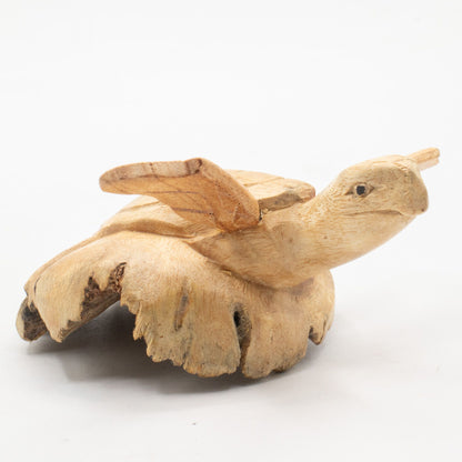 Handmade Parasite Wood Art Carving - Rising Sea Turtle