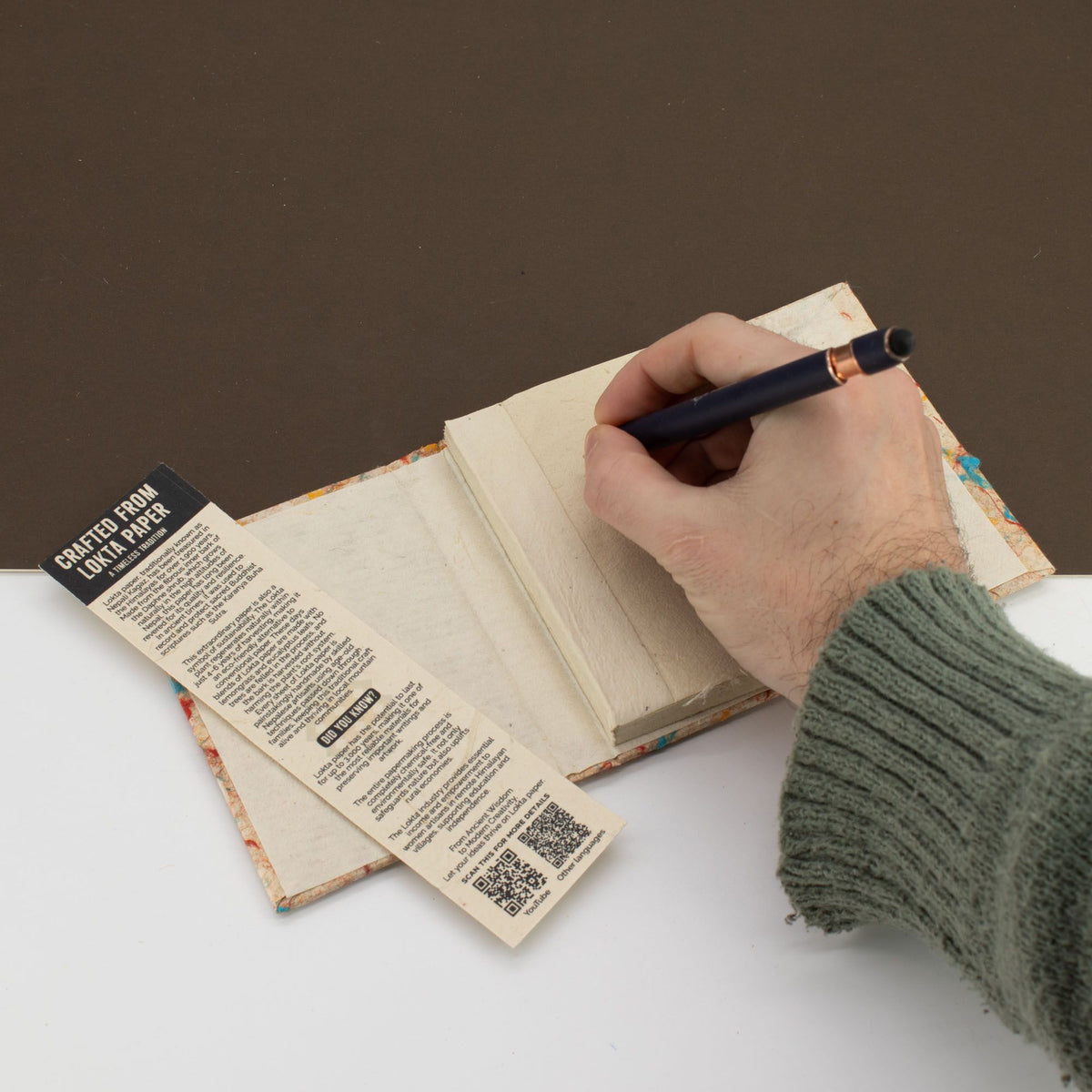 Med Lokta Mixed Colour Cotton Notebook Lrg (15x12cm) - 45 leafs