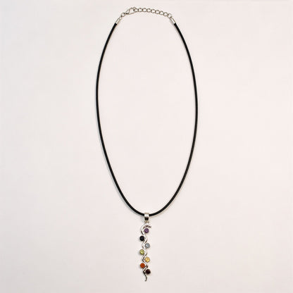 Indian Devotional Pendant - Silver Plated (45cm Cord)- Snake Chakra