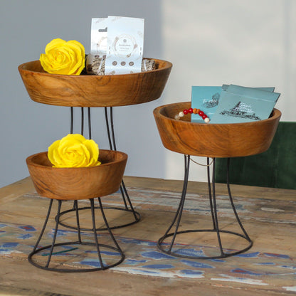 Elevated Teak Bowl 20cm - Large Tray