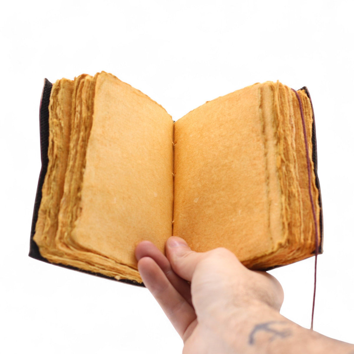 Fat Deckled Edge Leather Notebook – Every Day May Not Be Good (12.7 × 8.9 cm)