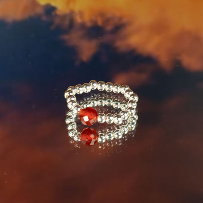 Nymph Spirit Gemstone Ring Set - Blood Moon