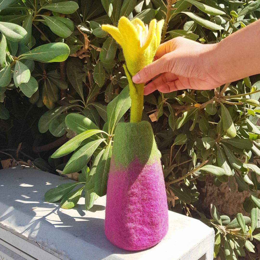 Felt Flower Vases – Set of 3 Assorted Designs