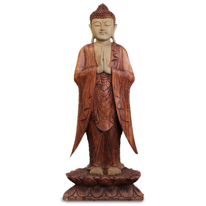 Hand Carved Buddha Statue - 100 cm Welcome
