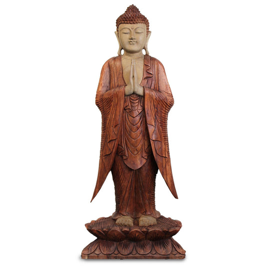 Hand Carved Buddha Statue - 100 cm Welcome
