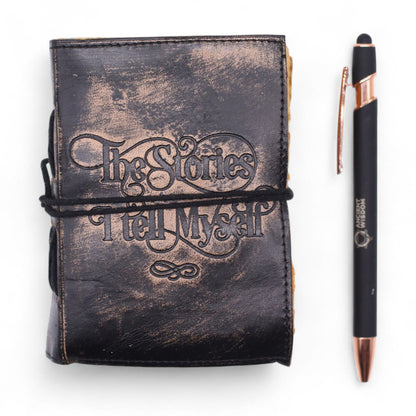 Fat Deckled Edge Leather Notebooks (5x3.5") - The Stories I Tell Myself