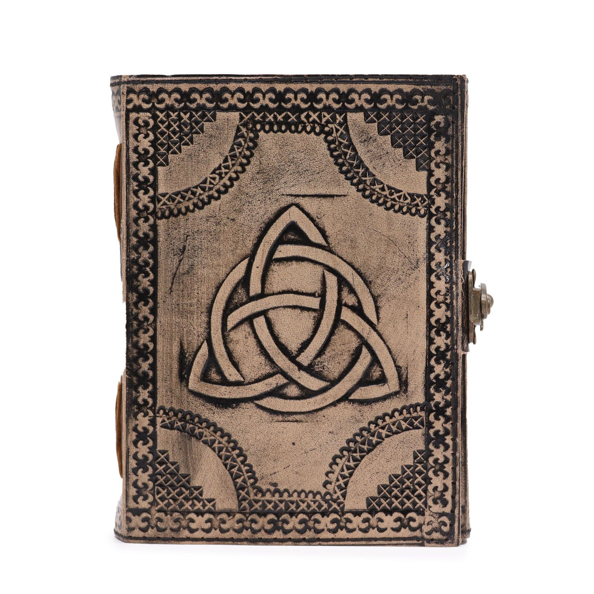 Circle Triquetra - Esoteric Notebook - Red Tan - 200 pages  Stich Edge- 17.5x12.5x3cm