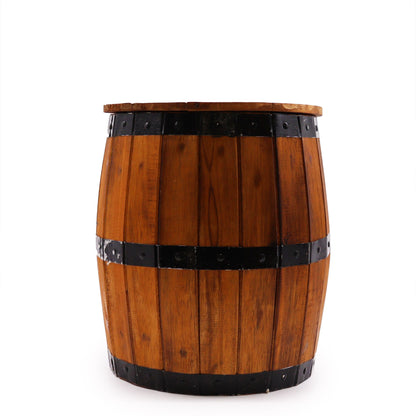 Beer Barrel Stool & Parasol Stand – Natural Wood 38 x 32 cm