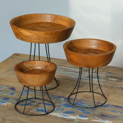 Elevated Teak Bowl 20cm - Large Tray
