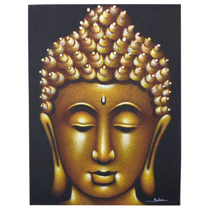 Buddah Painting - Gold Sand Finish 60x80cm