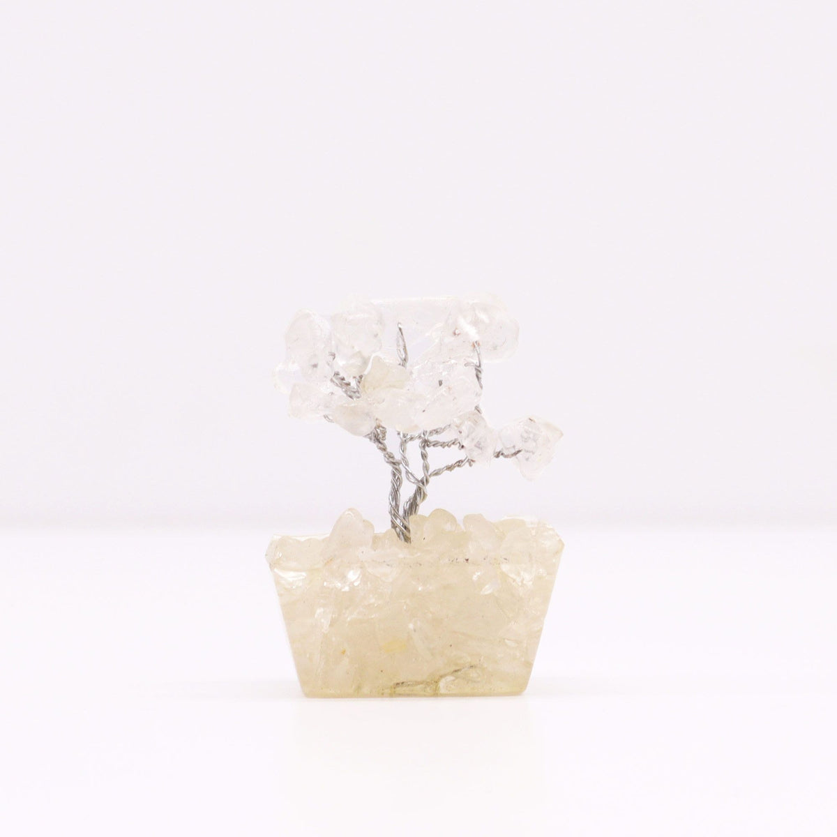 Mini Gemstone Trees On Orgonite Base - Rock Quartz (15 stones)