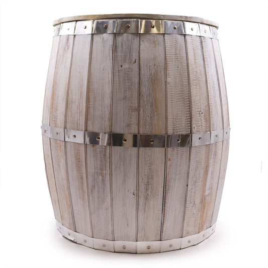 Beer Barrel Table - Whitewash 60x48.5 cm