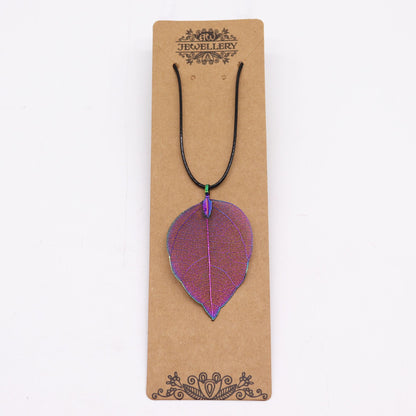 Necklace - Bravery Leaf - Lavender