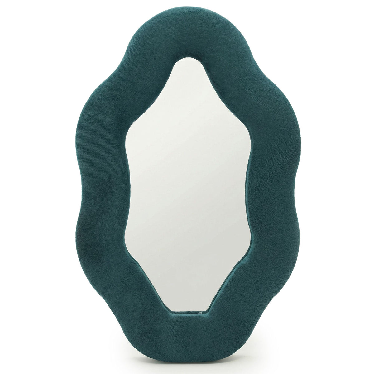 Soft Squiggly Mirror – Oval Pebble – Royal Teal (20.5 x 32.5 x 2.3cm)