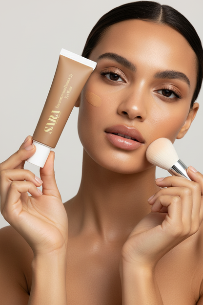 Foundation with Peptides 35 Tan Warm – Model Campaign