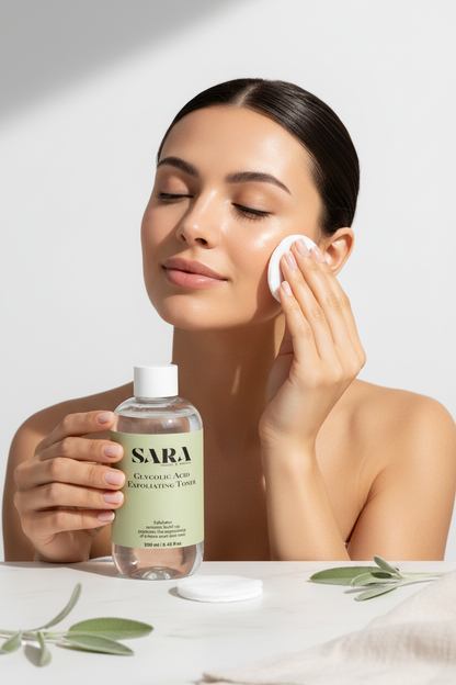 Glycolic Acid Exfoliating Toner with Model