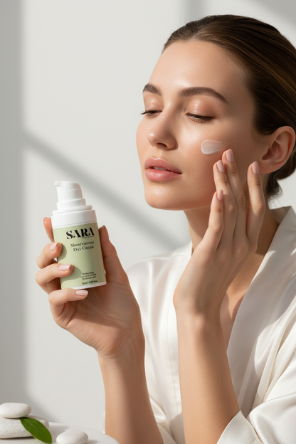 Moisturising Day Cream with Model
