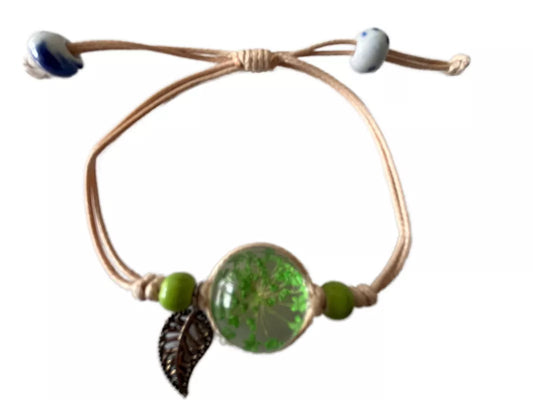 Pressed Flowers - Pretty Flower & Leaf Braclet