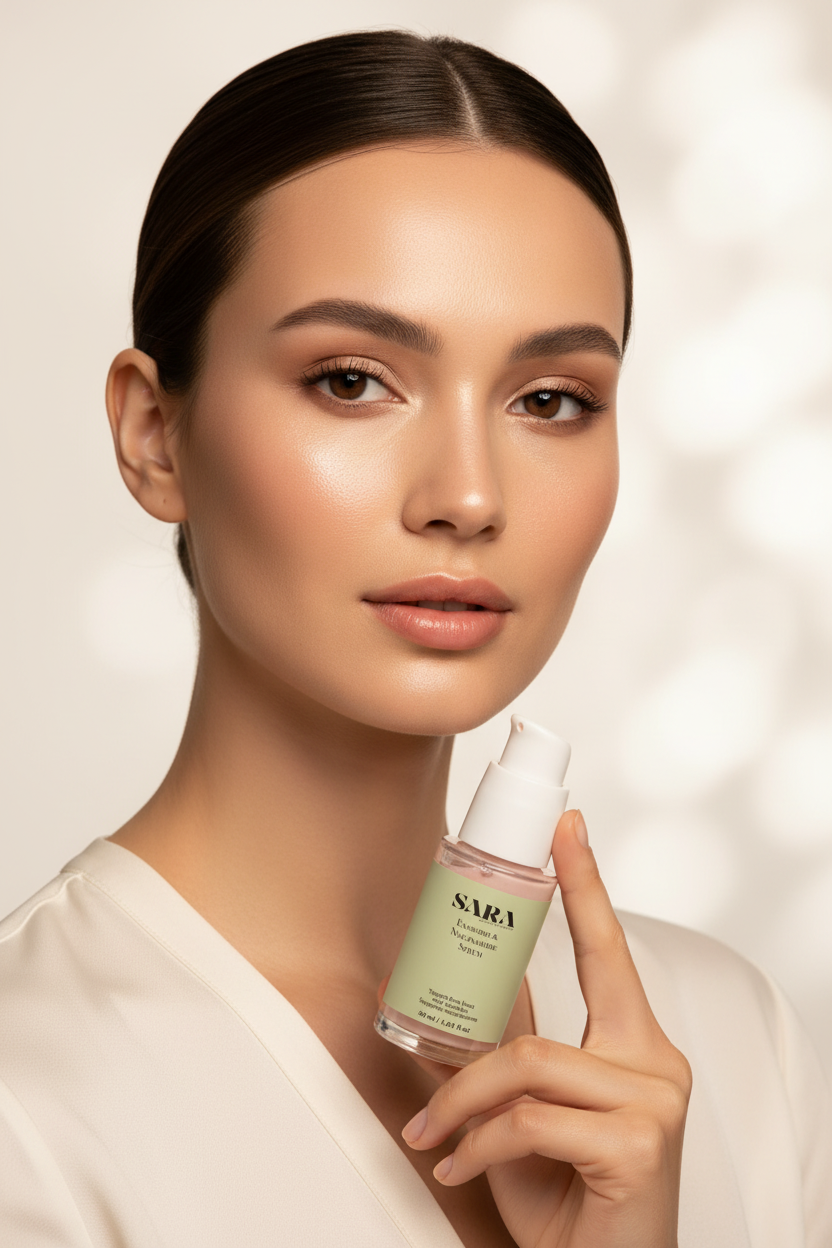 SARA Exosome & Niacinamide Serum – Model Campaign