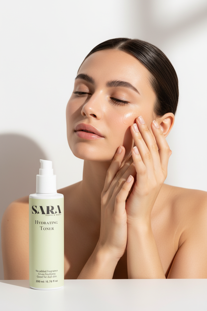 Sara Hydrating Toner with Model