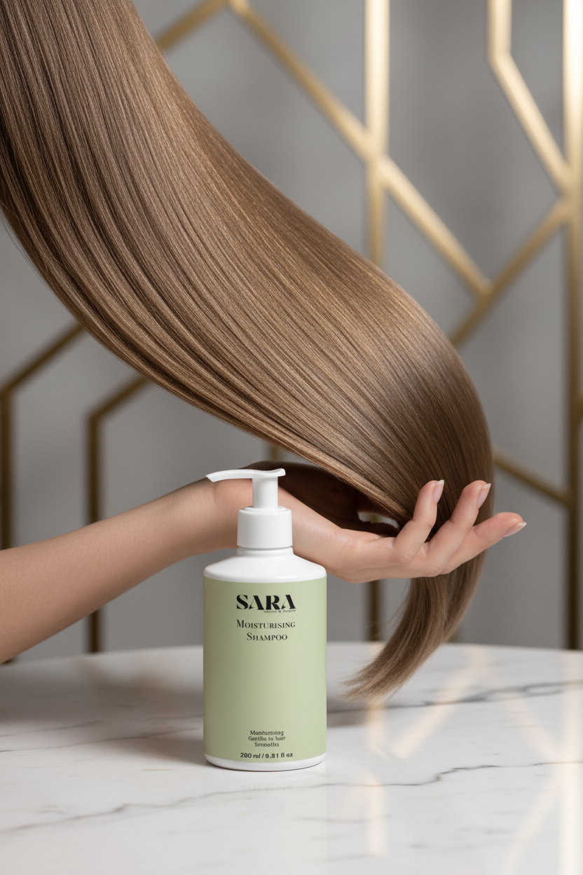 Sara Moisturising Shampoo – Model Lifestyle Shot