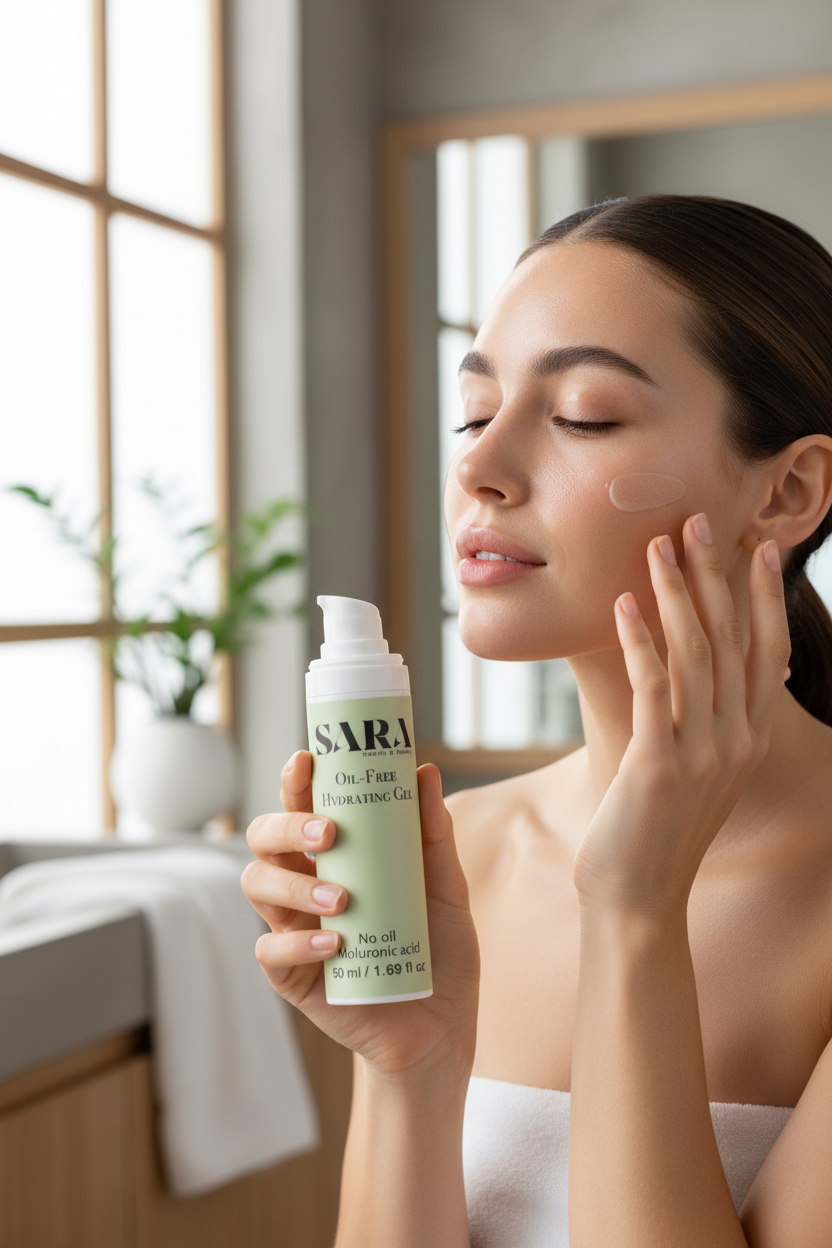 Sara Oil-Free Hydrating Gel – Model Presentation