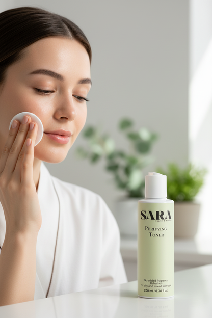 Sara Purifying Toner with Model