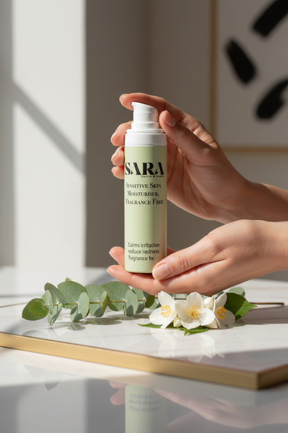 Sara Sensitive Skin Moisturiser – Model Lifestyle Shot