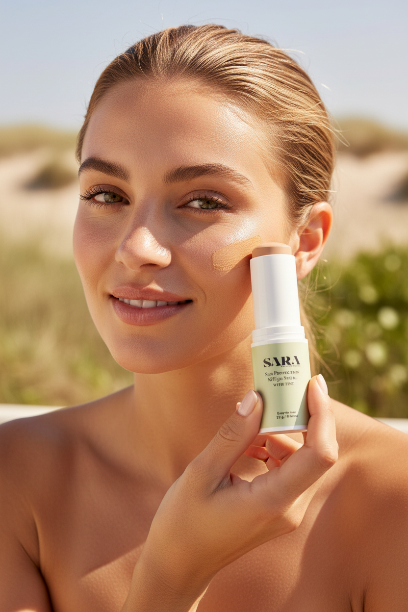Sara Sun Protection SPF50 Stick – Lifestyle with Model
