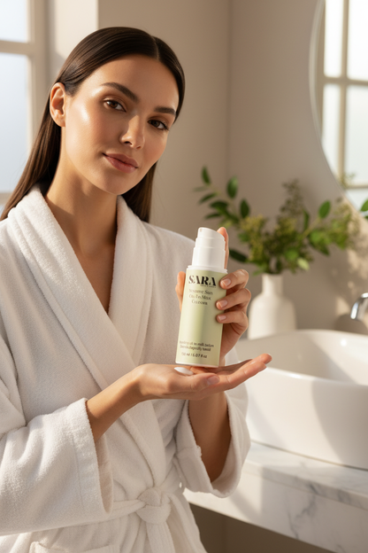 Sensitive Skin Oil-To-Milk Cleanser – Model Lifestyle Shot